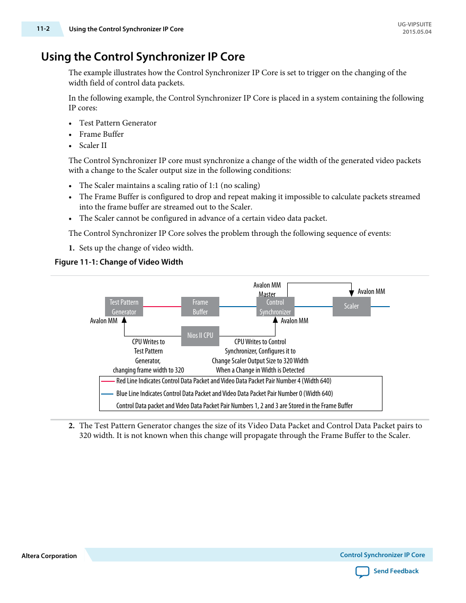 Using the control synchronizer ip core, Using the control synchronizer ip core -2 | Altera Video and Image Processing Suite User Manual | Page 154 / 310