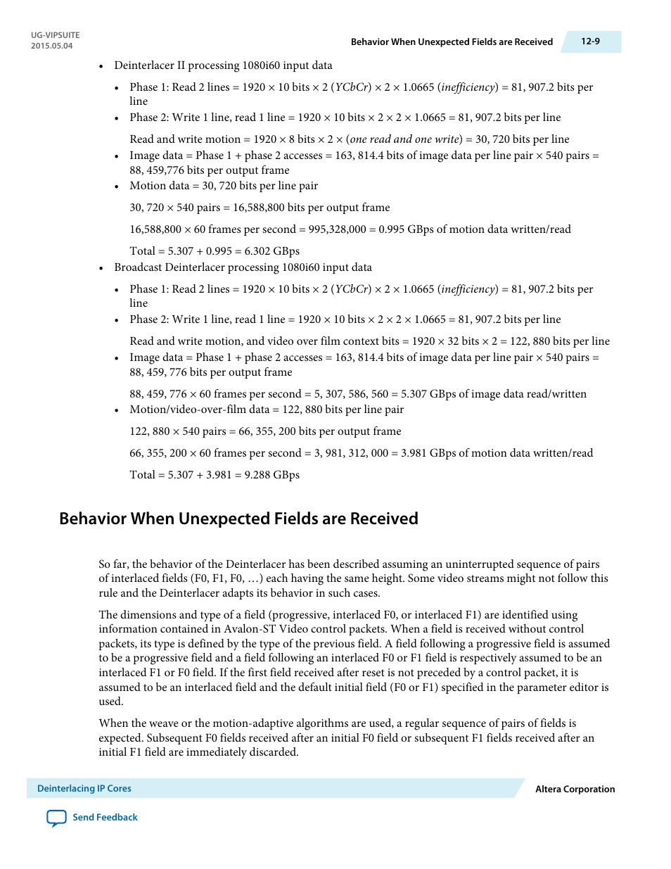 Behavior when unexpected fields are received, Behavior when unexpected fields are received -9 | Altera Video and Image Processing Suite User Manual | Page 168 / 310
