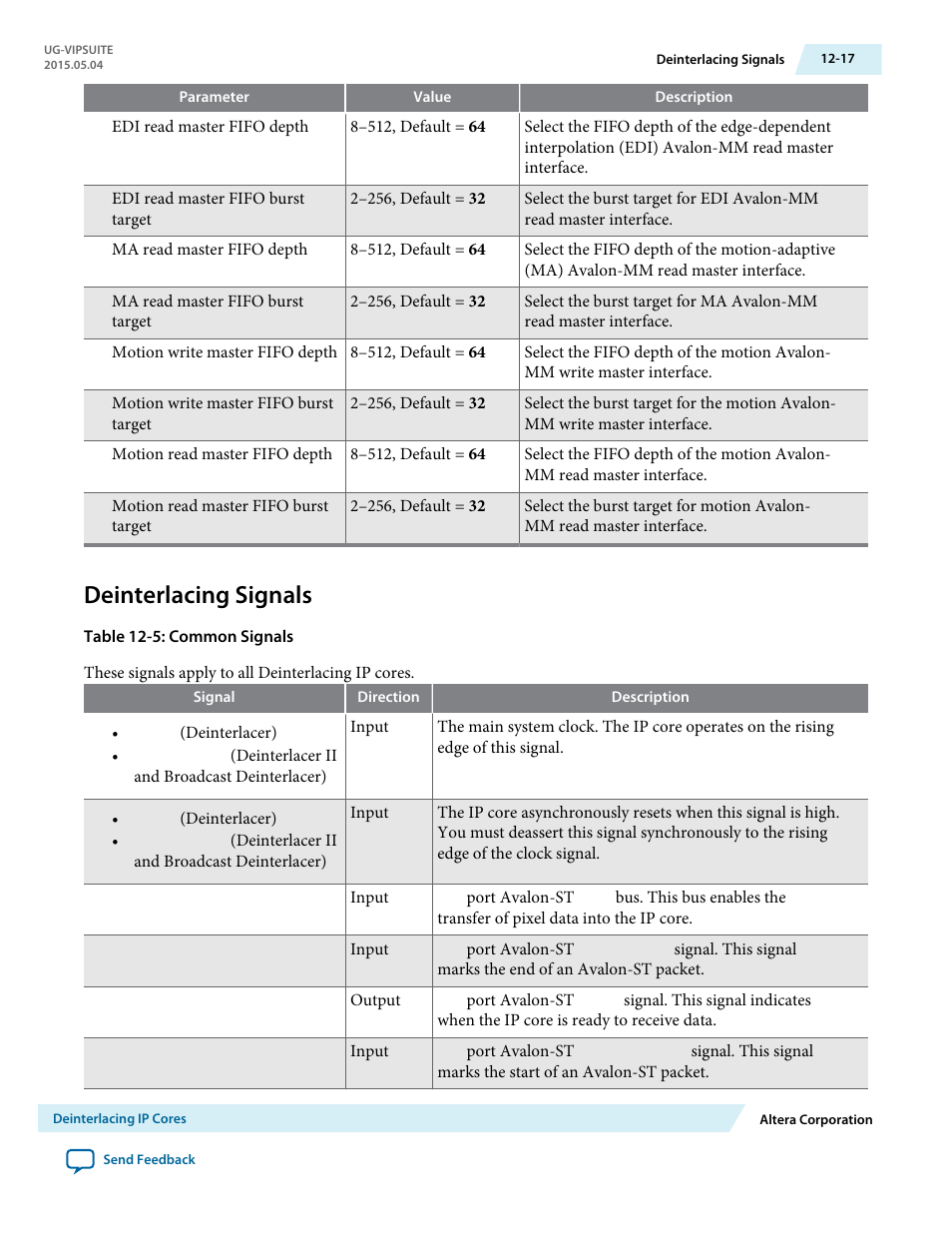 Deinterlacing signals, Deinterlacing signals -17 | Altera Video and Image Processing Suite User Manual | Page 176 / 310