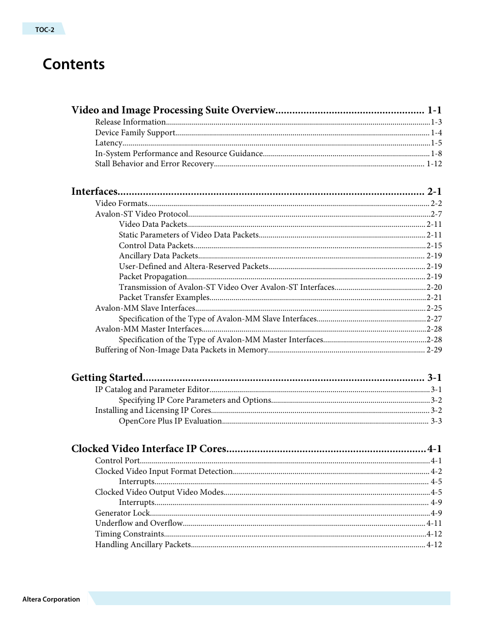 Altera Video and Image Processing Suite User Manual | Page 2 / 310