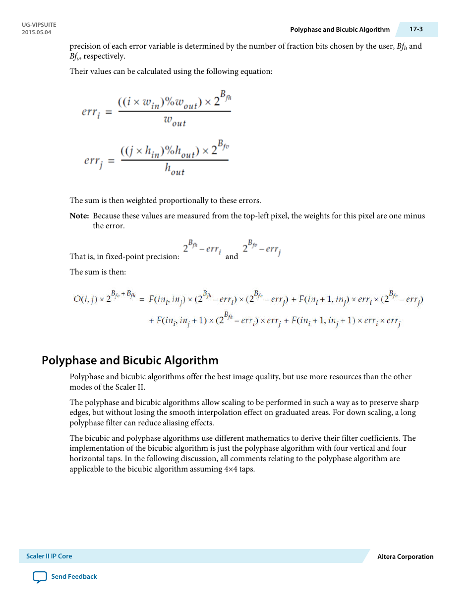 Polyphase and bicubic algorithm, Polyphase and bicubic algorithm -3 | Altera Video and Image Processing Suite User Manual | Page 224 / 310