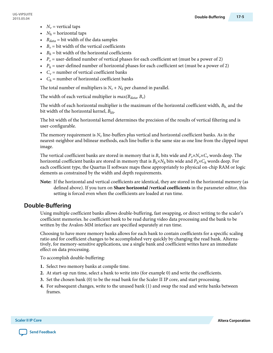 Double-buffering, Double-buffering -5 | Altera Video and Image Processing Suite User Manual | Page 226 / 310