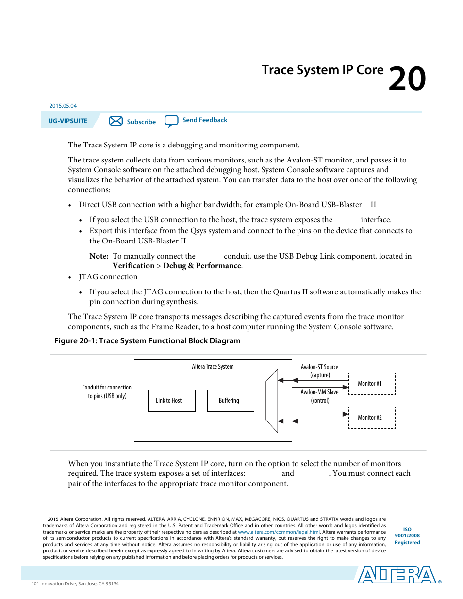 Trace system ip core, Trace system ip core -1 | Altera Video and Image Processing Suite User Manual | Page 253 / 310