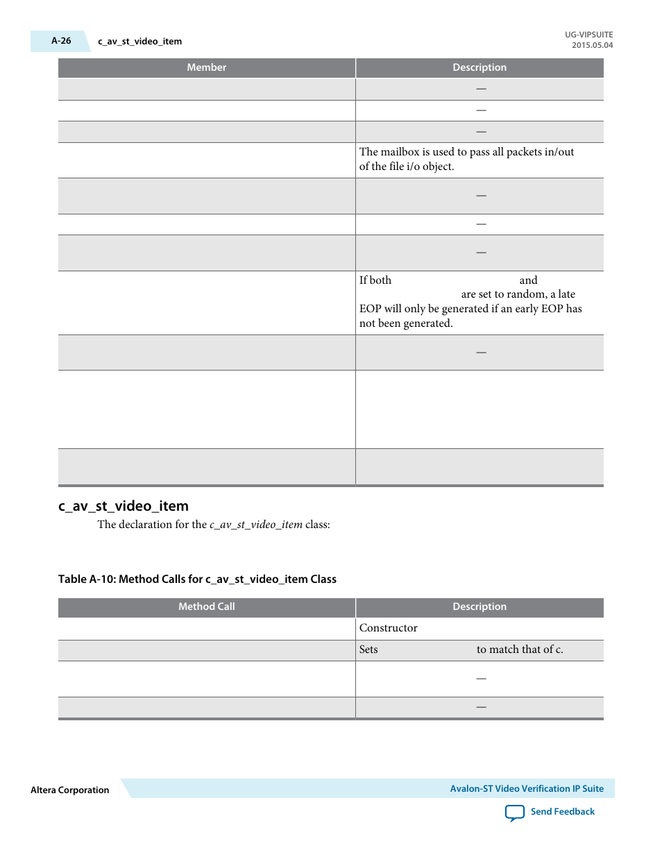 C_av_st_video_item | Altera Video and Image Processing Suite User Manual | Page 294 / 310