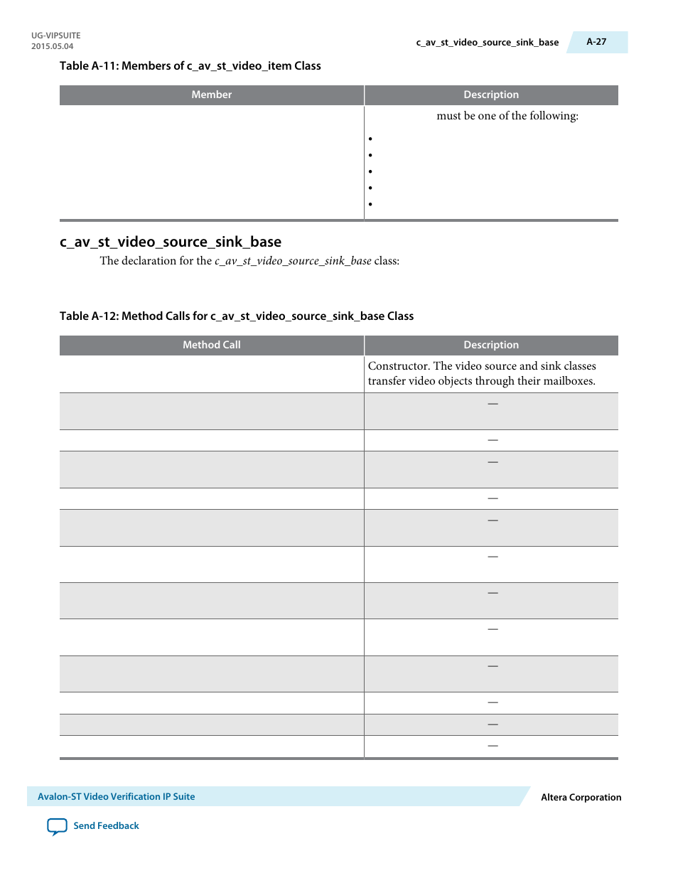 C_av_st_video_source_sink_base | Altera Video and Image Processing Suite User Manual | Page 295 / 310