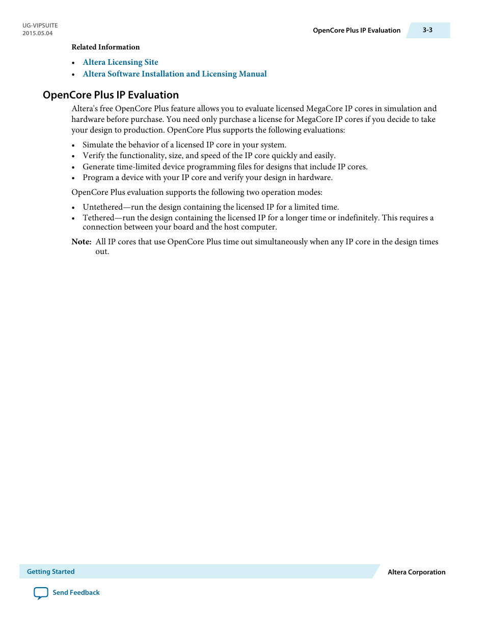Opencore plus ip evaluation, Opencore plus ip evaluation -3 | Altera Video and Image Processing Suite User Manual | Page 59 / 310