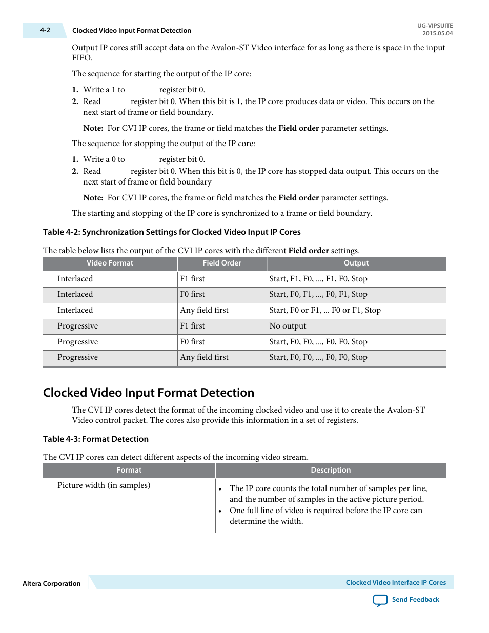 Clocked video input format detection, Clocked video input format detection -2 | Altera Video and Image Processing Suite User Manual | Page 61 / 310