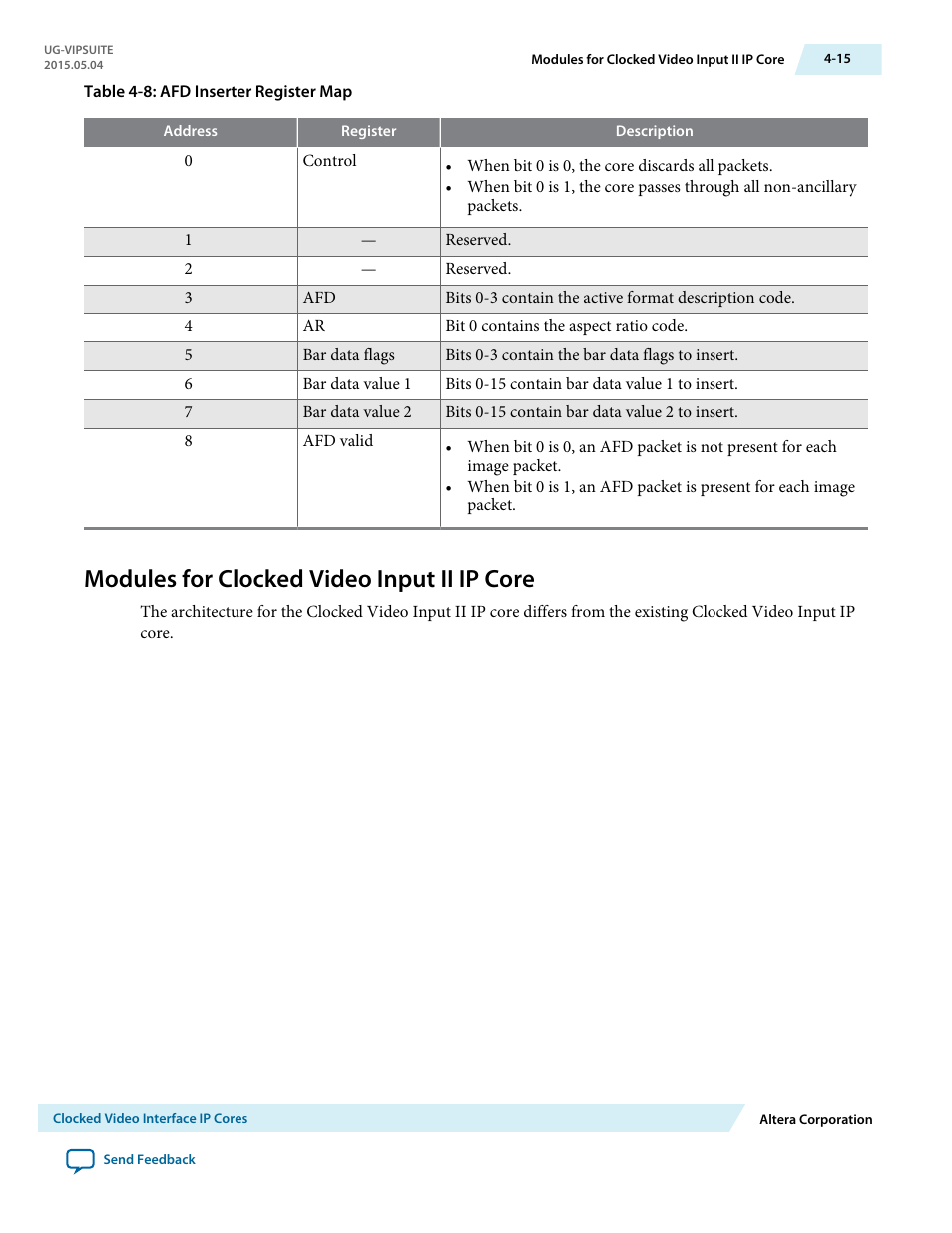 Modules for clocked video input ii ip core, Modules for clocked video input ii ip core -15 | Altera Video and Image Processing Suite User Manual | Page 74 / 310