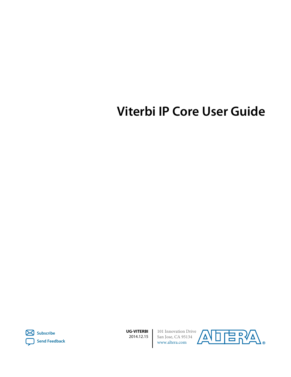 Altera Viterbi Compiler User Manual | 40 pages