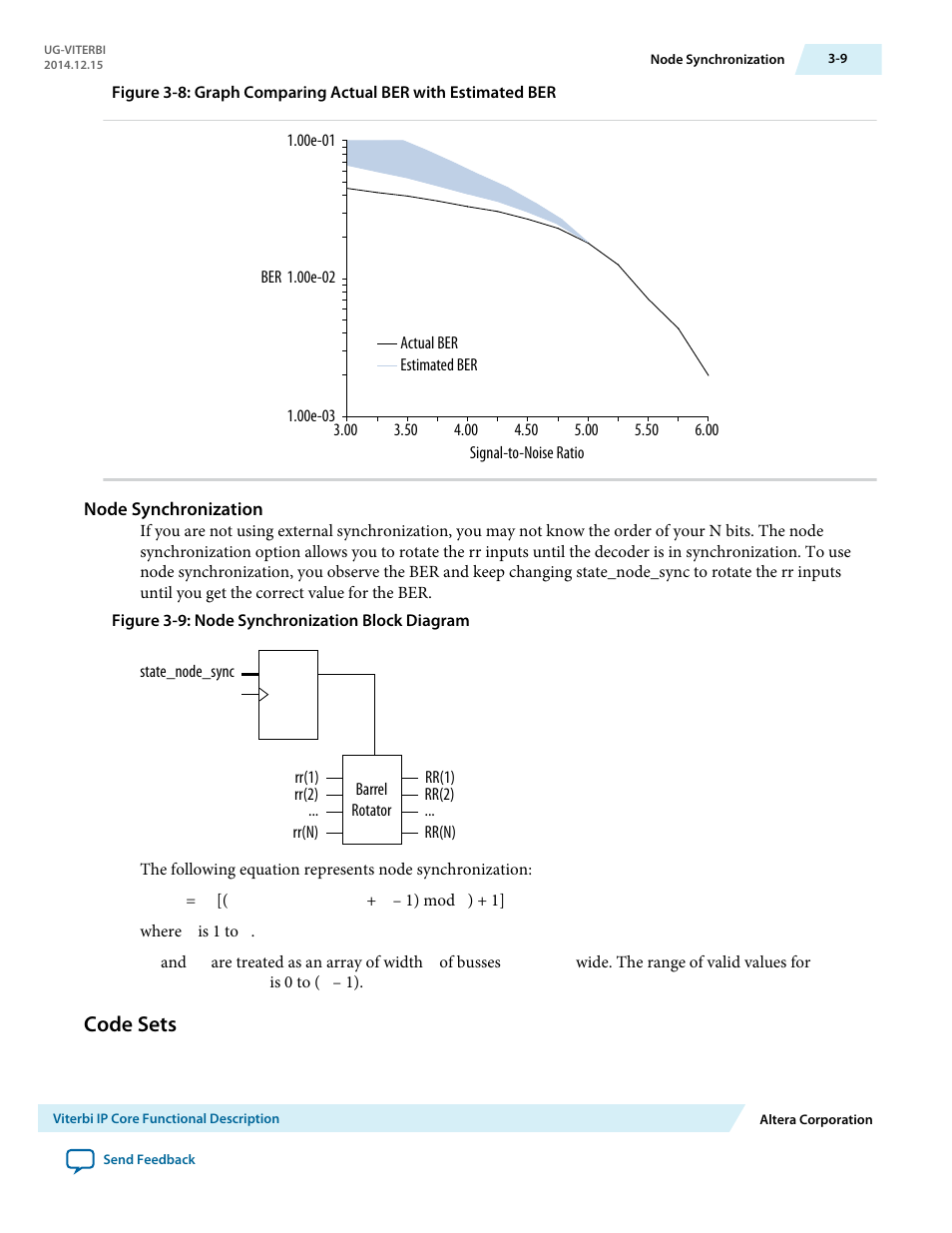 Node synchronization, Code sets, Code sets -9 | Altera Viterbi Compiler User Manual | Page 27 / 40