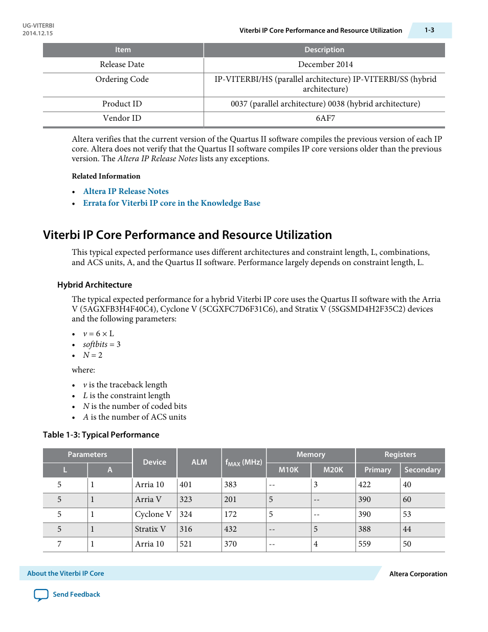 Altera Viterbi Compiler User Manual | Page 6 / 40