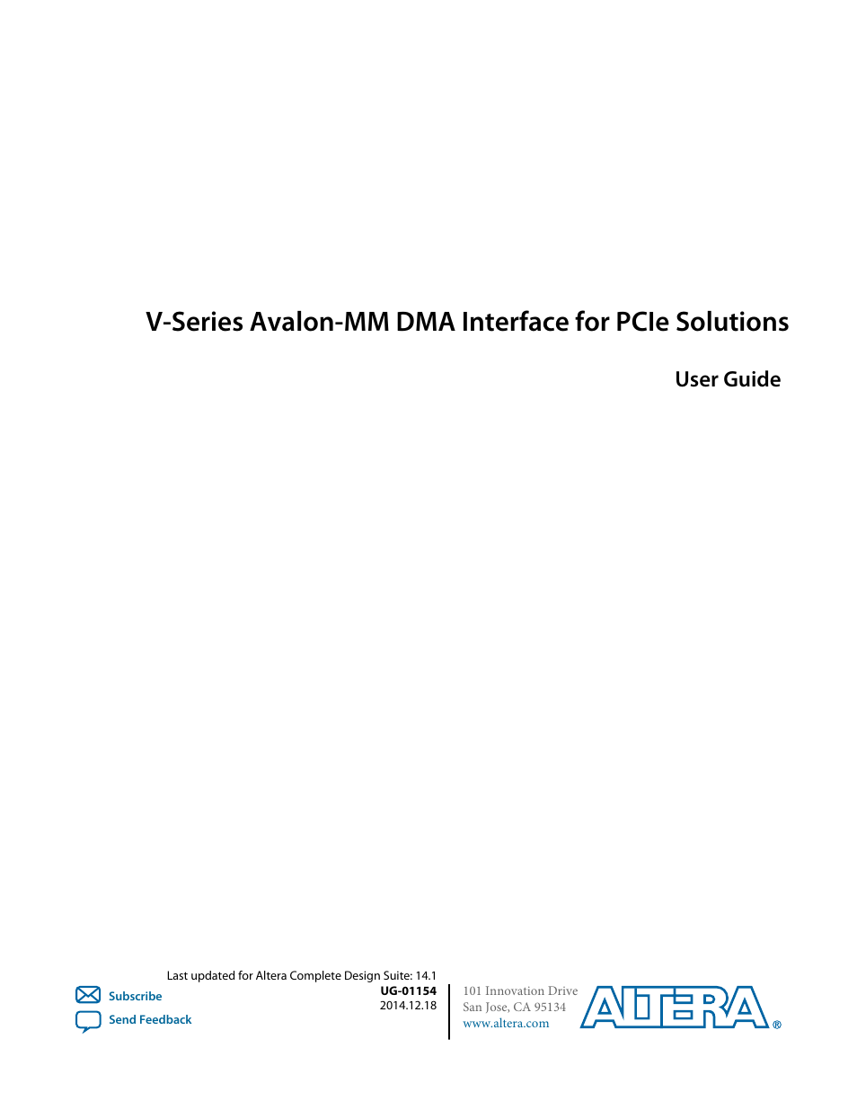 Altera V-Series Avalon-MM DMA User Manual | 142 pages