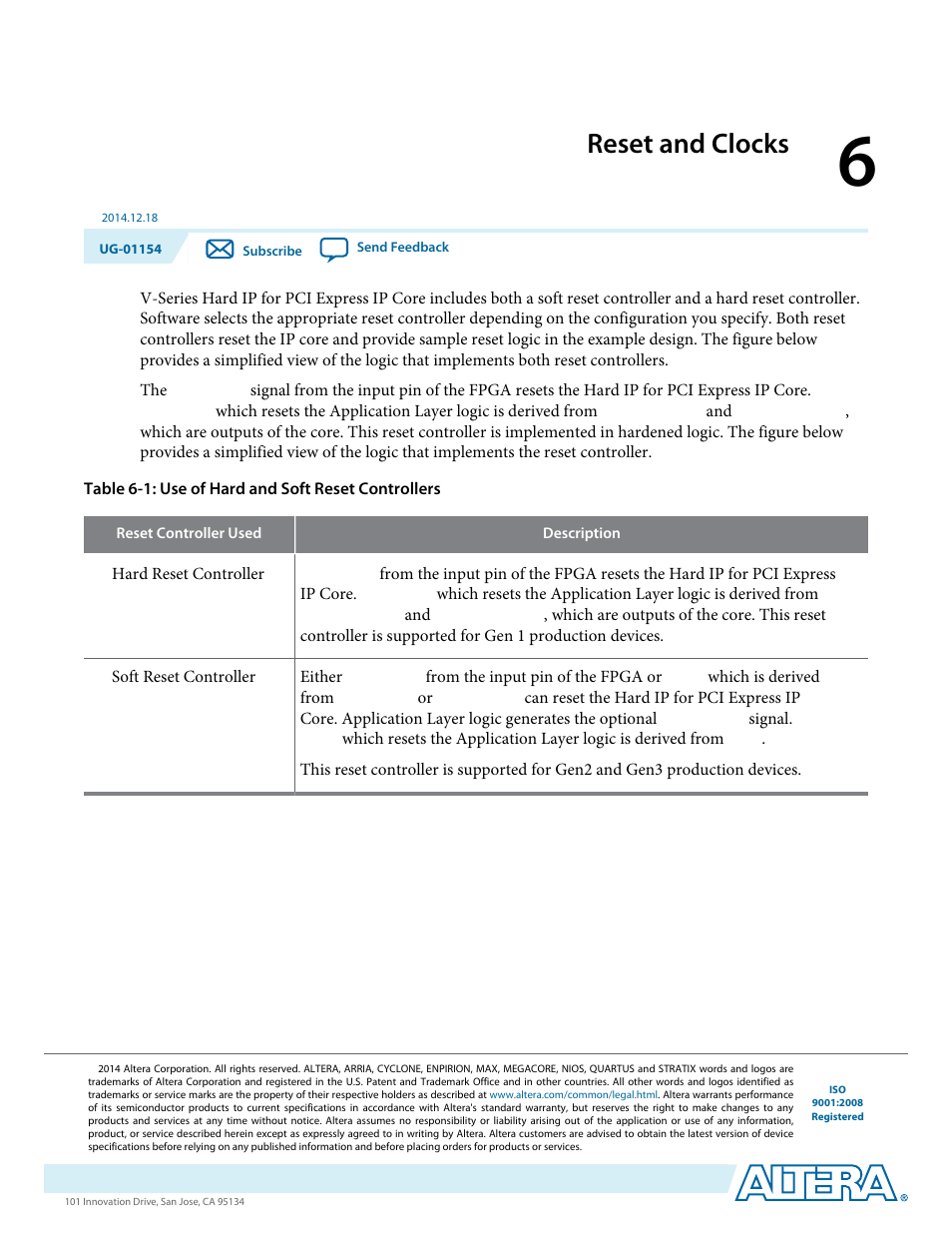 Reset and clocks | Altera V-Series Avalon-MM DMA User Manual | Page 100 / 142