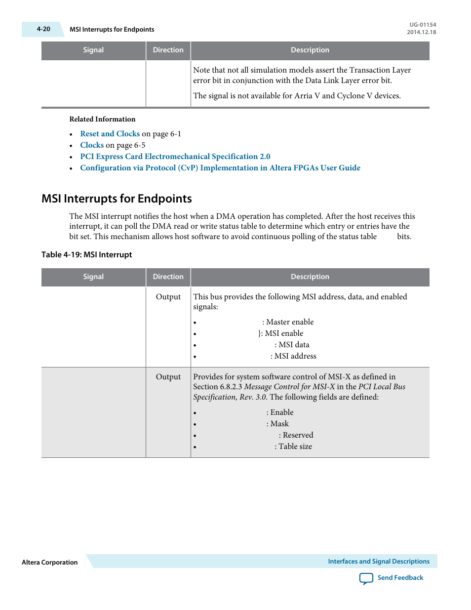 Msi interrupts for endpoints | Altera V-Series Avalon-MM DMA User Manual | Page 51 / 142