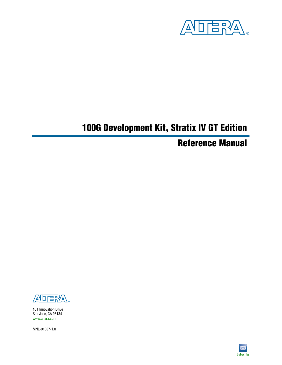 Altera 100G Development Kit, Stratix IV GT Edition User Manual | 80 pages