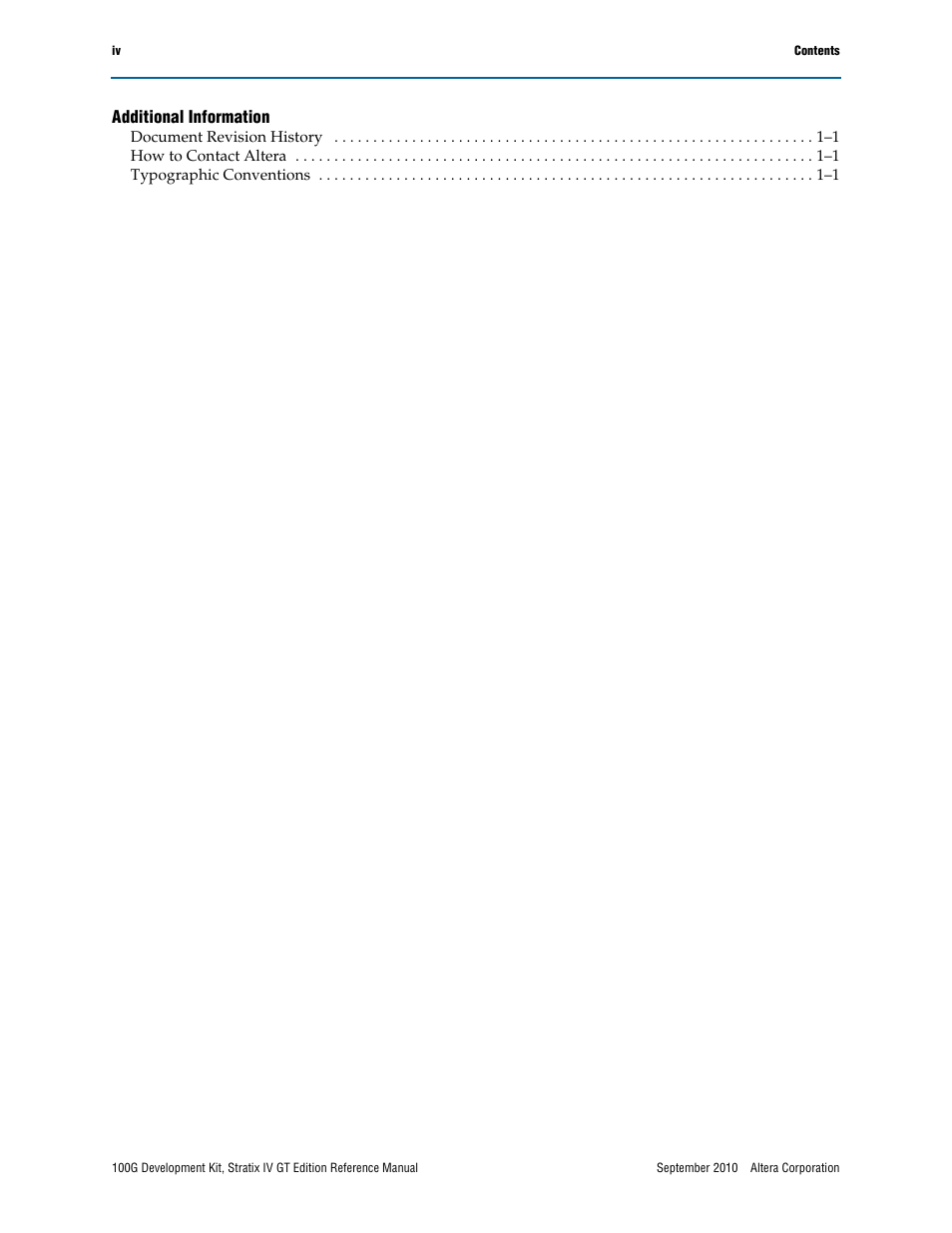 Additional information | Altera 100G Development Kit, Stratix IV GT Edition User Manual | Page 4 / 80