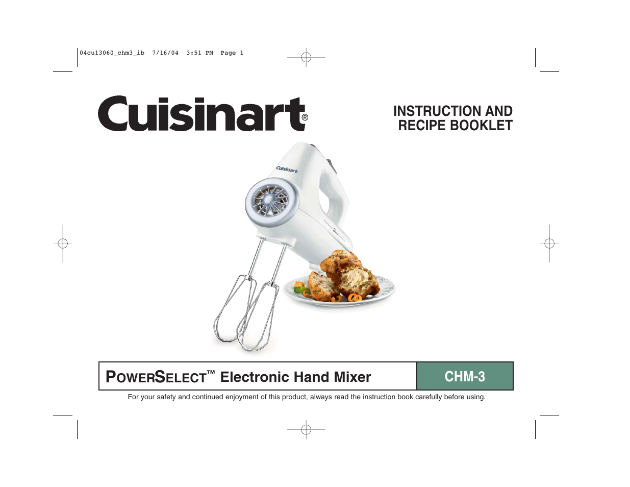 Cuisinart CHM-3 User Manual | 16 pages