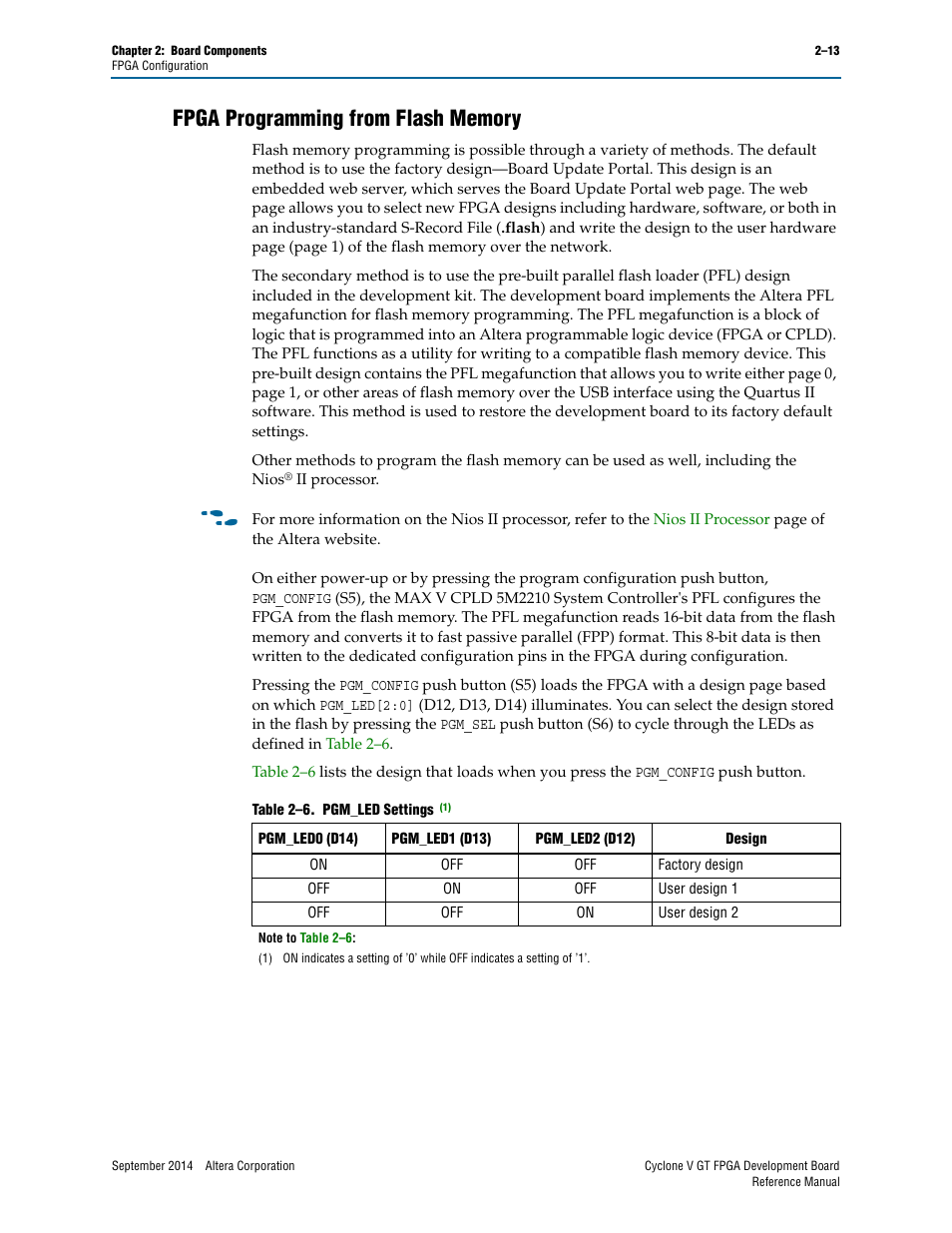 Fpga programming from flash memory, Fpga programming from flash memory –13 | Altera Cyclone V GT FPGA Development Board User Manual | Page 21 / 66