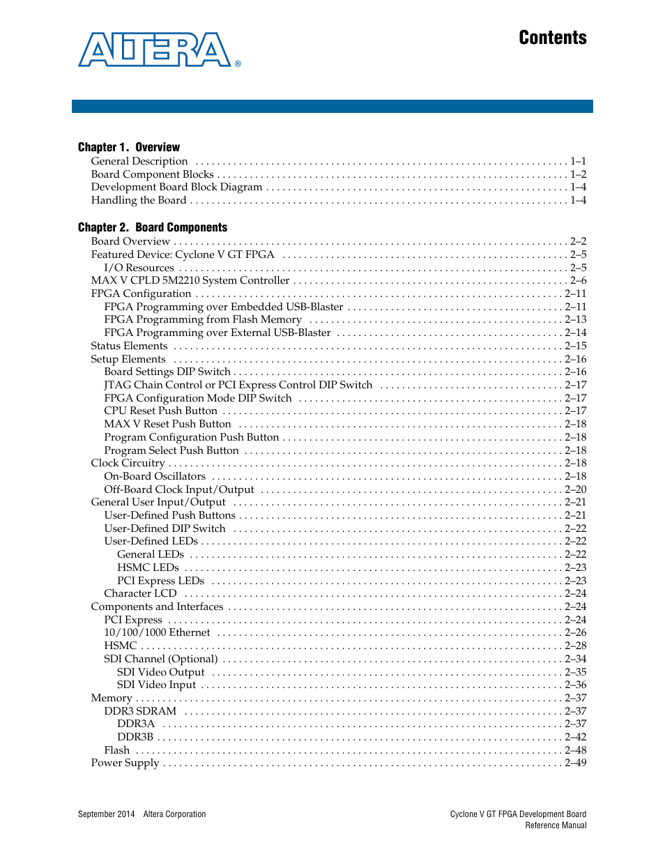 Altera Cyclone V GT FPGA Development Board User Manual | Page 3 / 66