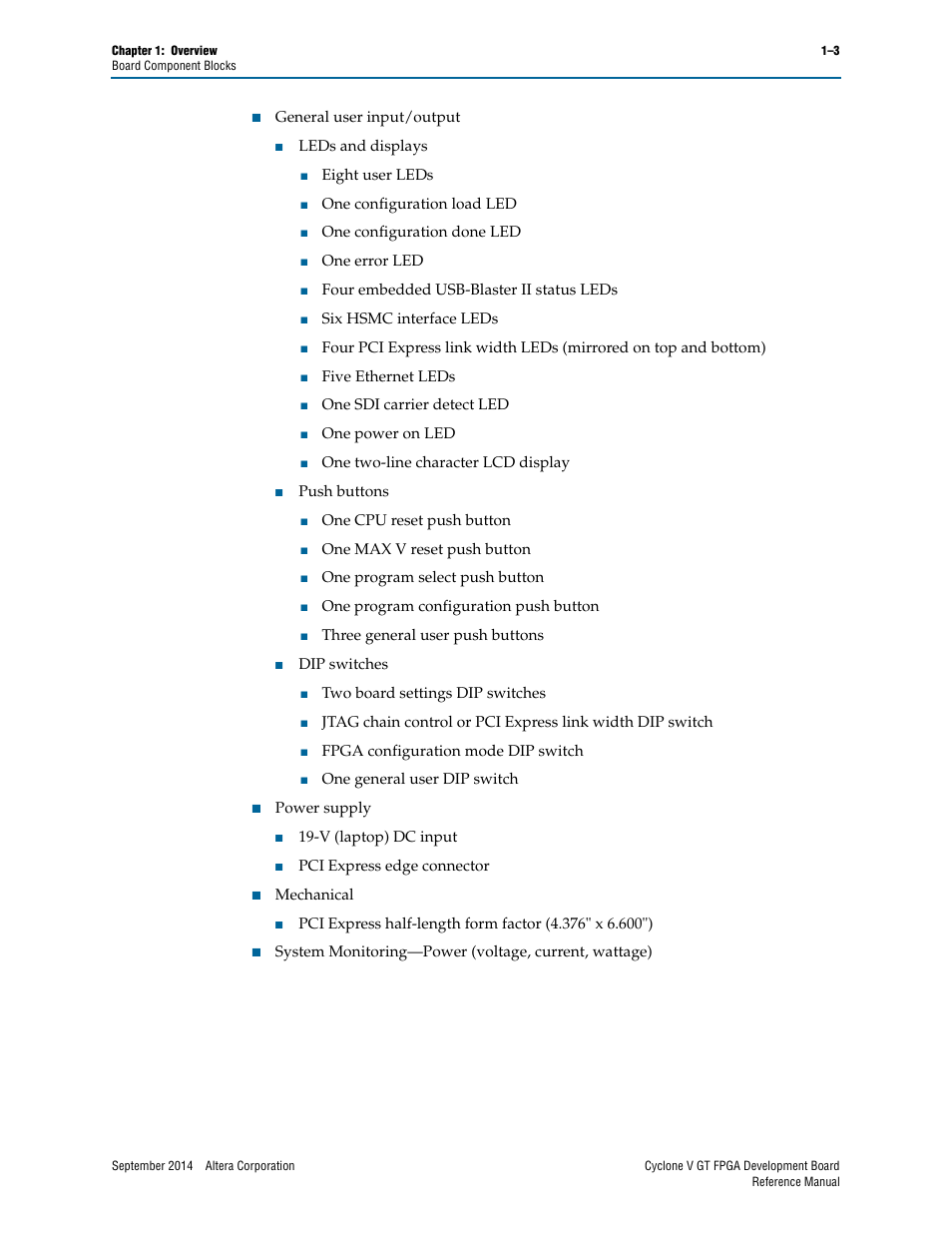 Altera Cyclone V GT FPGA Development Board User Manual | Page 7 / 66