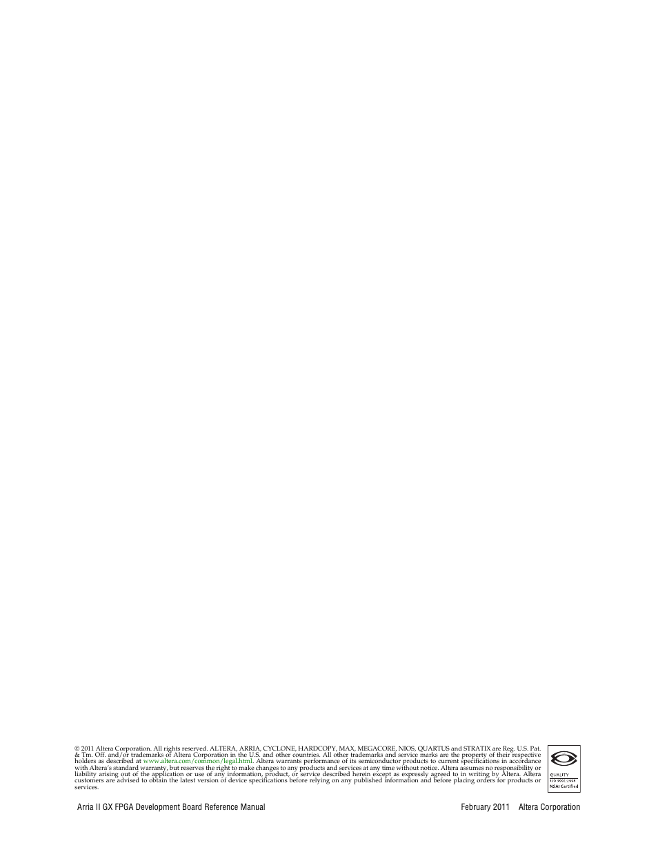 Altera Arria II GX FPGA Development Board User Manual | Page 2 / 64