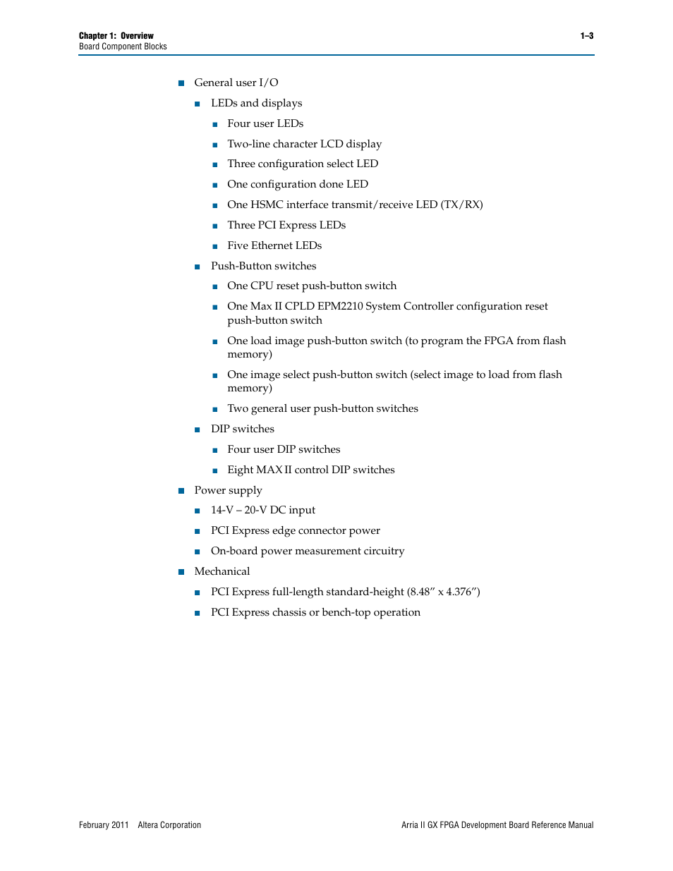 Altera Arria II GX FPGA Development Board User Manual | Page 7 / 64