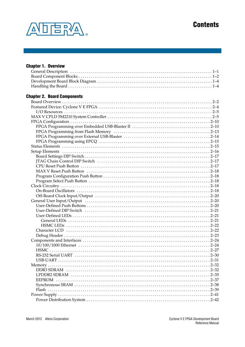 Altera Cyclone V E FPGA Development Board User Manual | Page 3 / 56