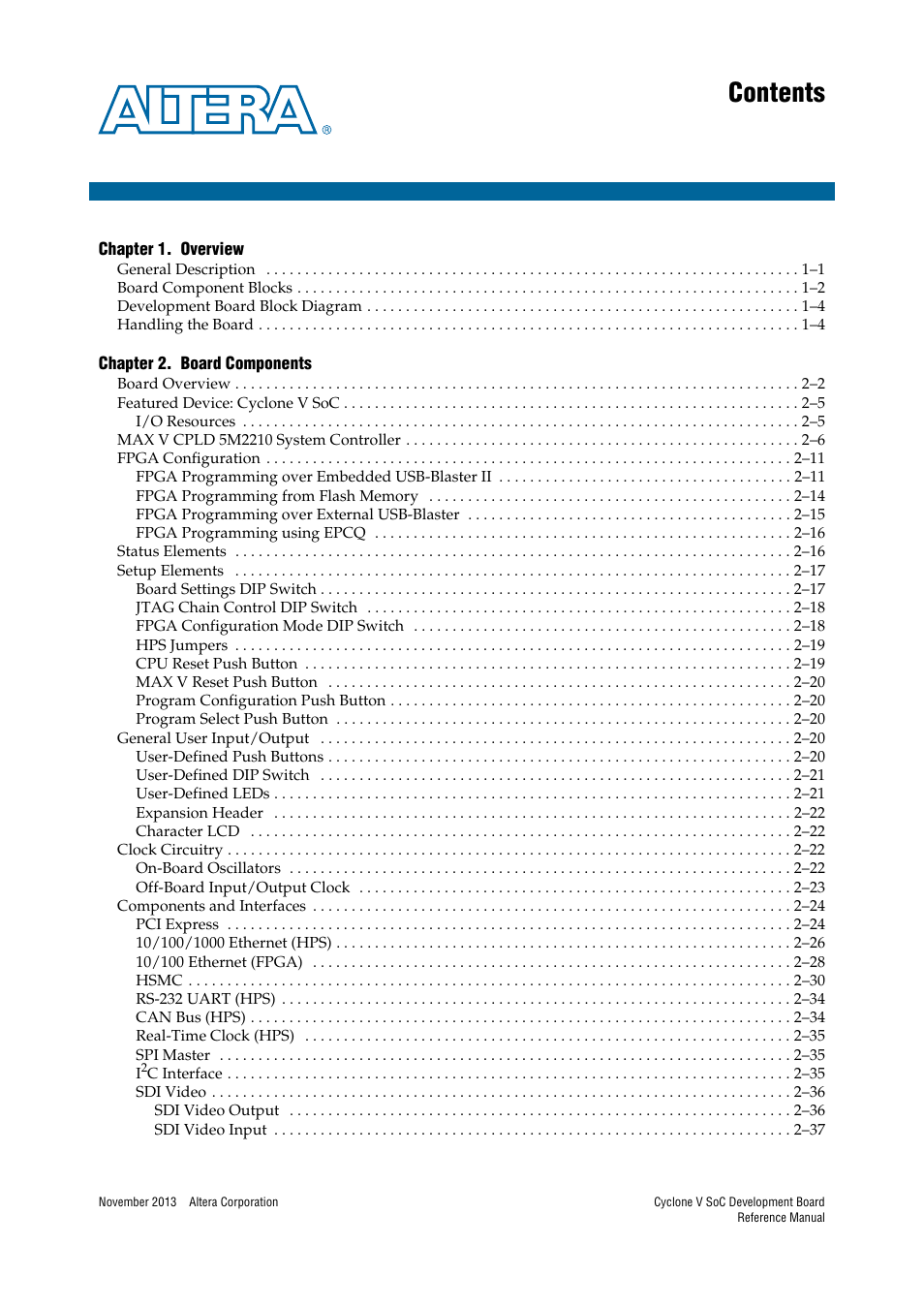 Altera Cyclone V SoC Development Board User Manual | Page 3 / 68