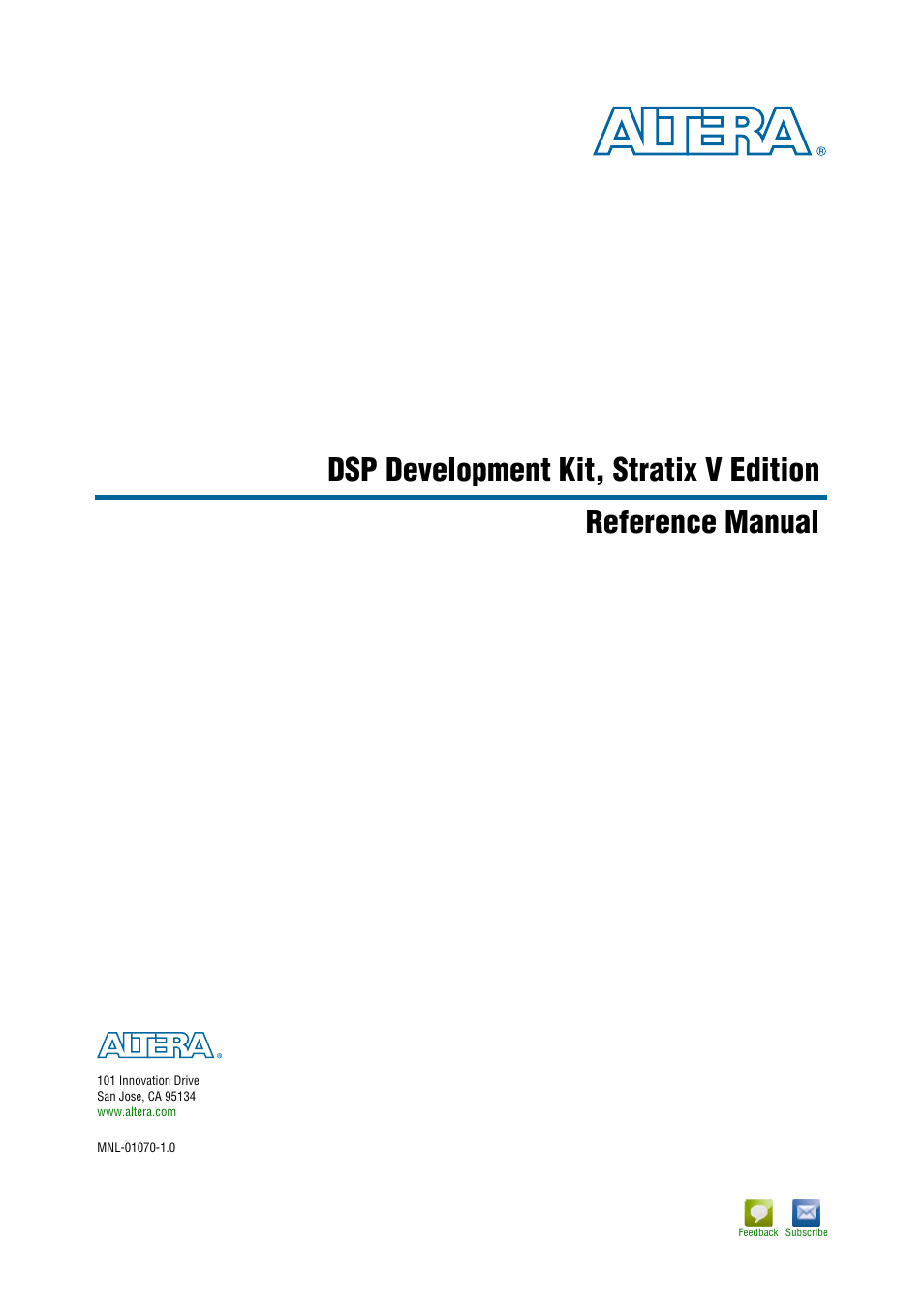 Altera DSP Development Kit, Stratix V Edition User Manual | 74 pages