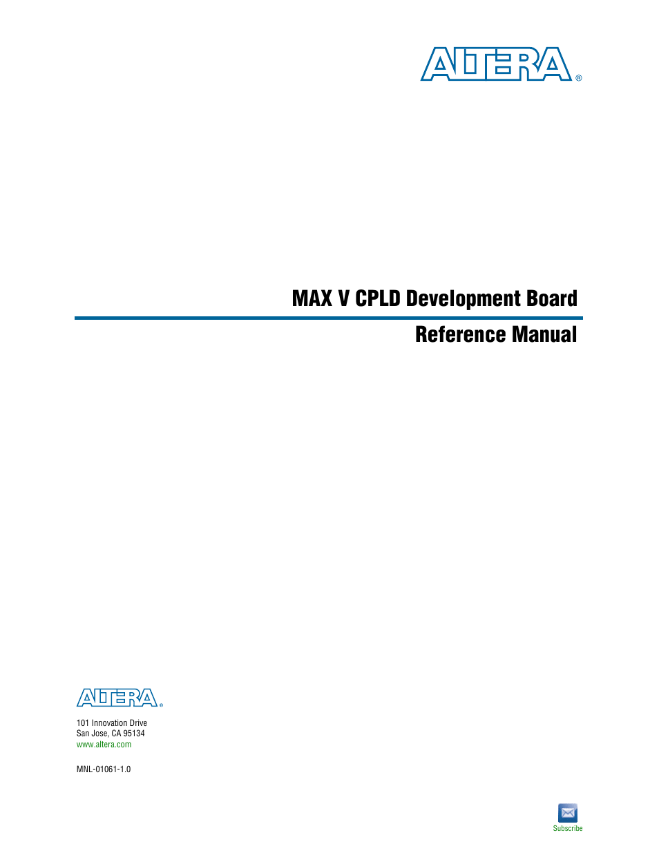 Altera MAX V CPLD Development Board User Manual | 24 pages
