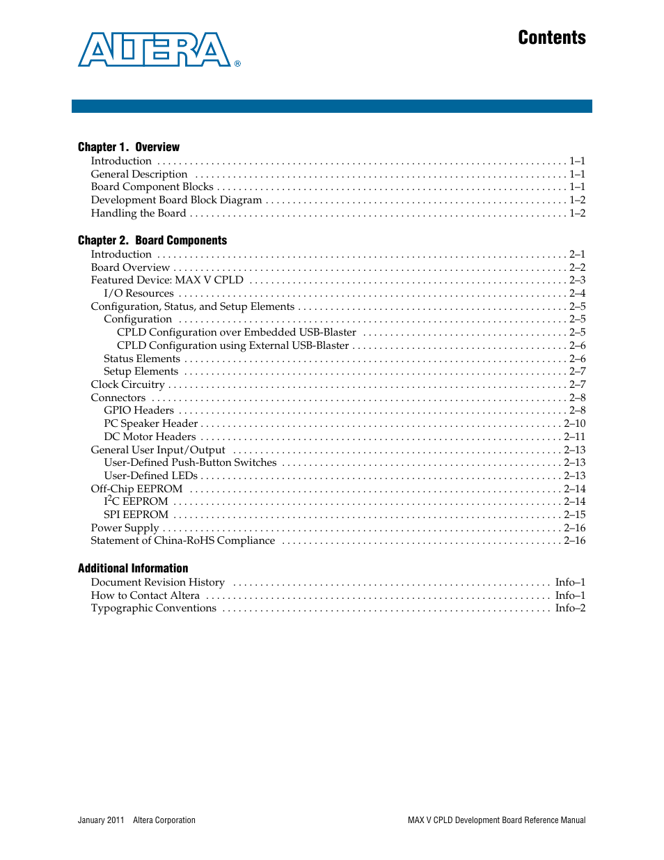 Altera MAX V CPLD Development Board User Manual | Page 3 / 24