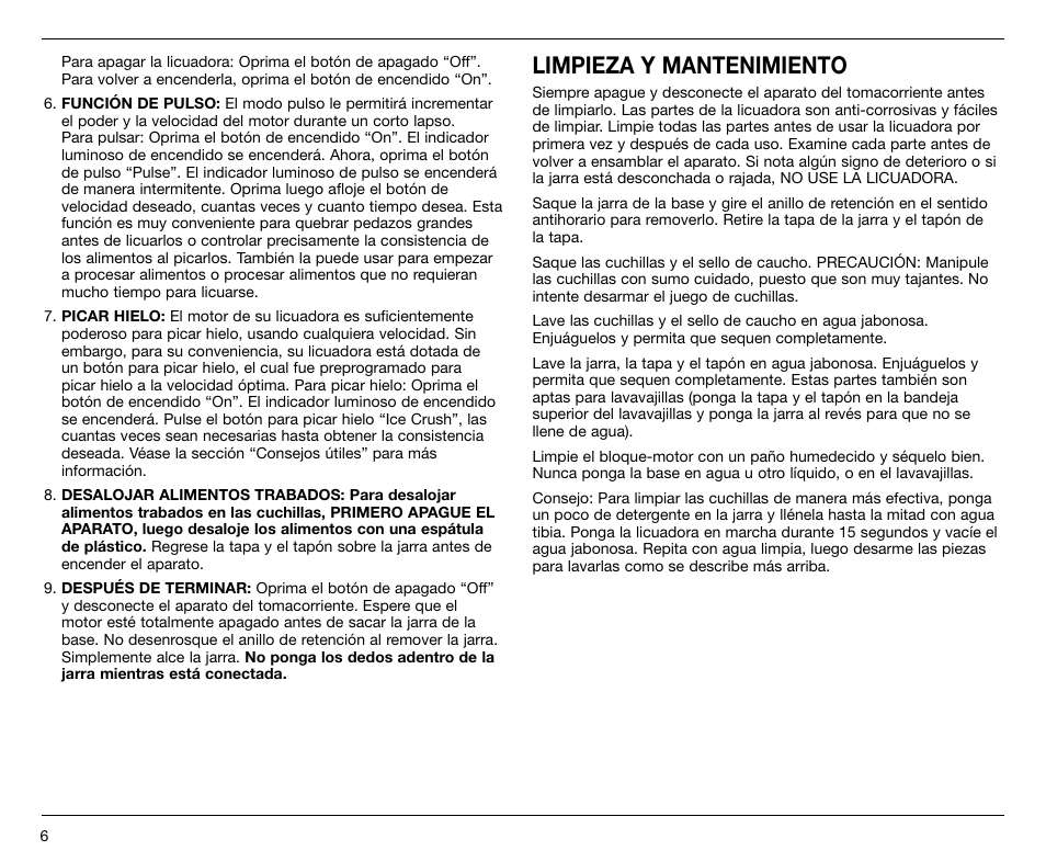 Limpieza y mantenimiento | Cuisinart SPB-7 Series User Manual | Page 26 / 41