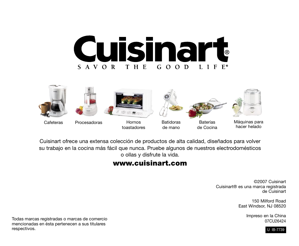 Cuisinart SPB-7 Series User Manual | Page 40 / 41