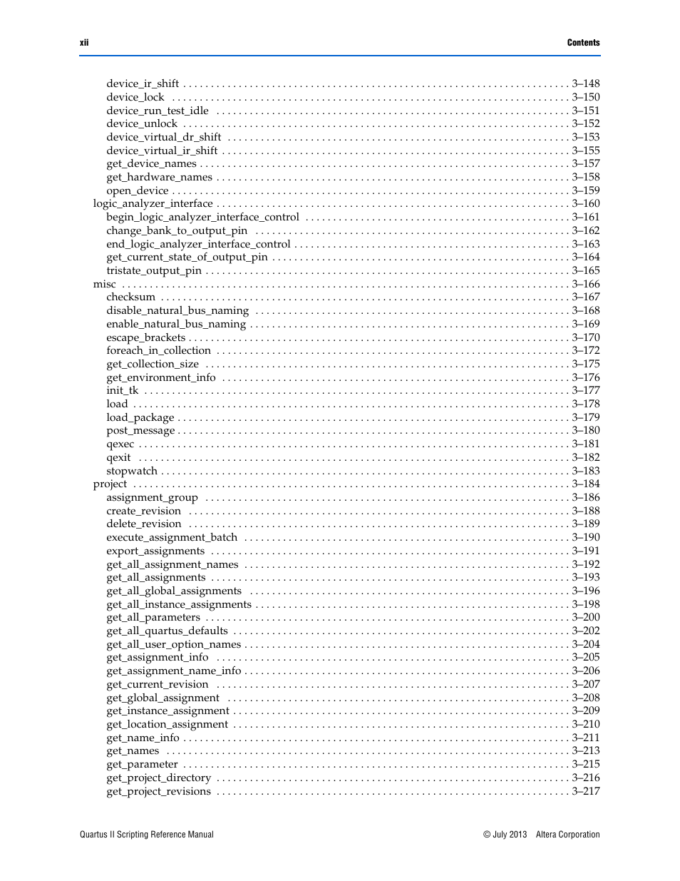 Altera Quartus II Scripting User Manual | Page 12 / 634