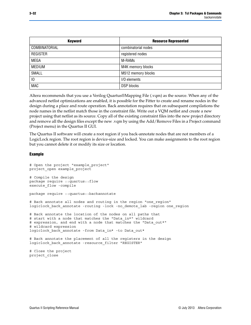 Example | Altera Quartus II Scripting User Manual | Page 162 / 634