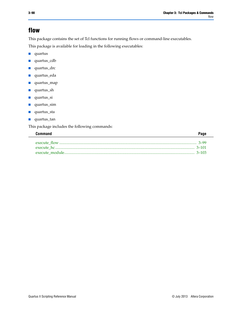 Flow, Flow –98 | Altera Quartus II Scripting User Manual | Page 228 / 634