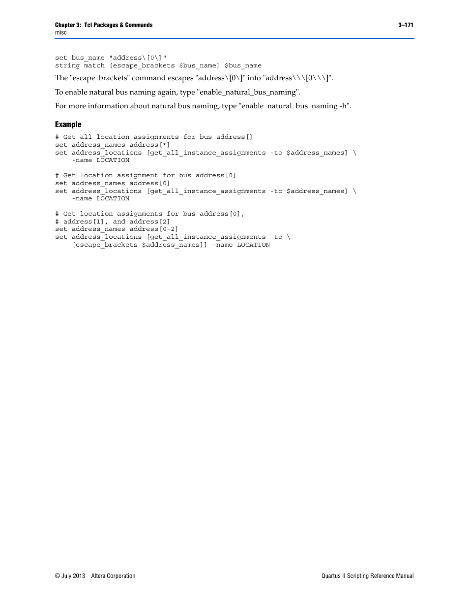 Example | Altera Quartus II Scripting User Manual | Page 301 / 634
