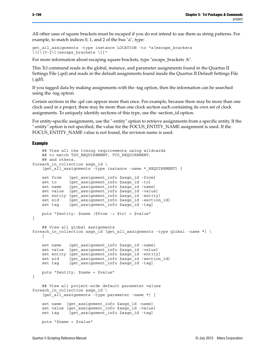 Example | Altera Quartus II Scripting User Manual | Page 324 / 634