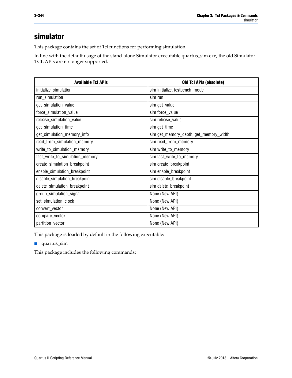 Simulator, Simulator –344 | Altera Quartus II Scripting User Manual | Page 474 / 634