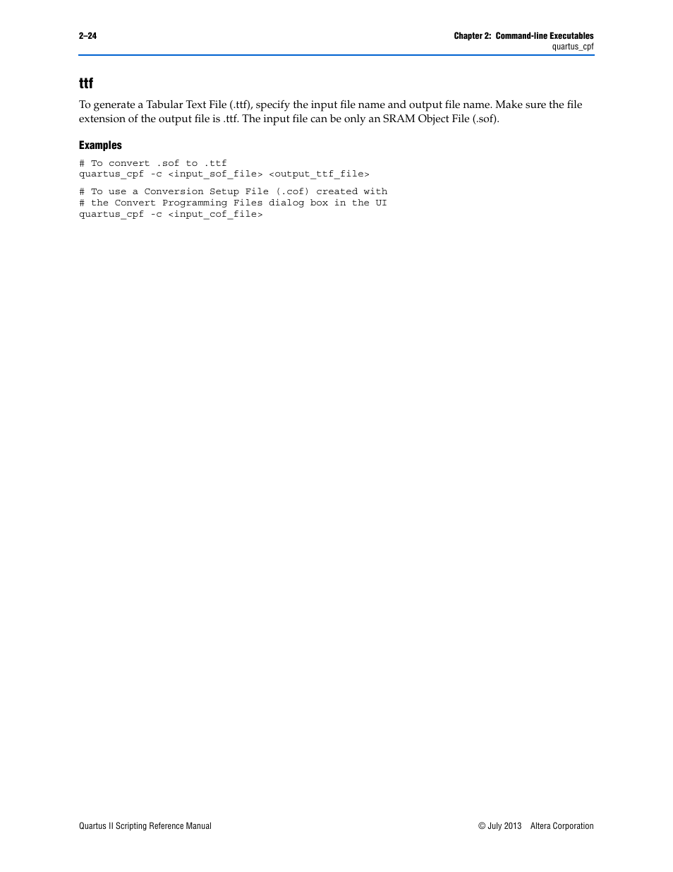 Examples, Ttf –24 | Altera Quartus II Scripting User Manual | Page 50 / 634
