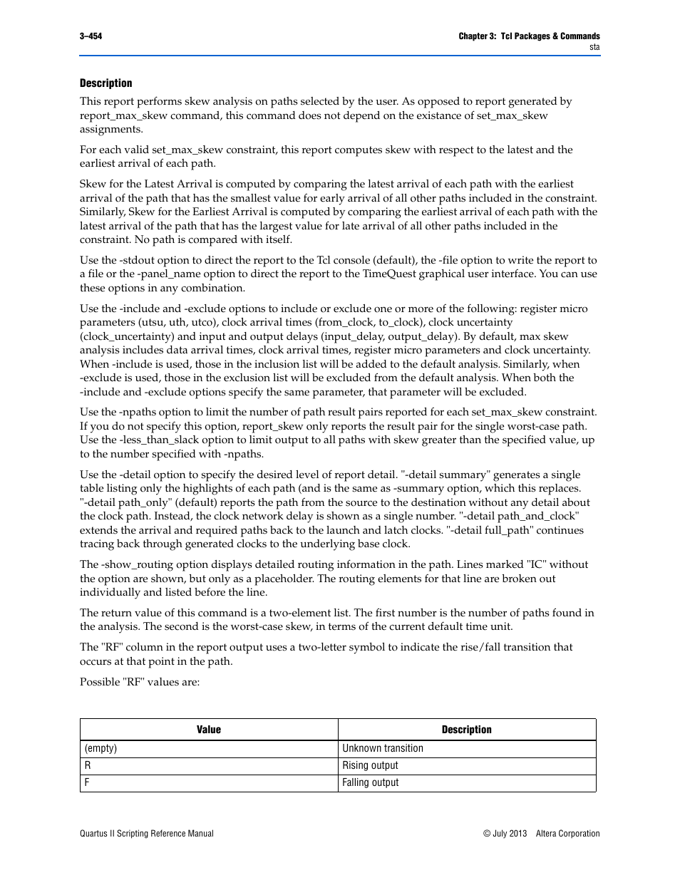 Description | Altera Quartus II Scripting User Manual | Page 584 / 634