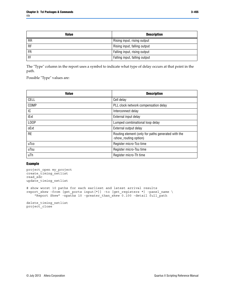 Example | Altera Quartus II Scripting User Manual | Page 585 / 634