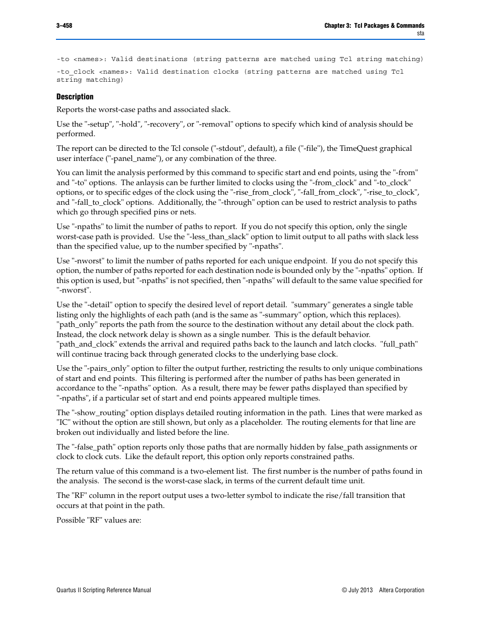 Description | Altera Quartus II Scripting User Manual | Page 588 / 634
