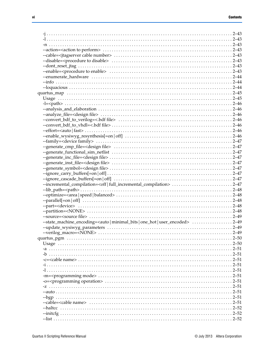 Altera Quartus II Scripting User Manual | Page 6 / 634