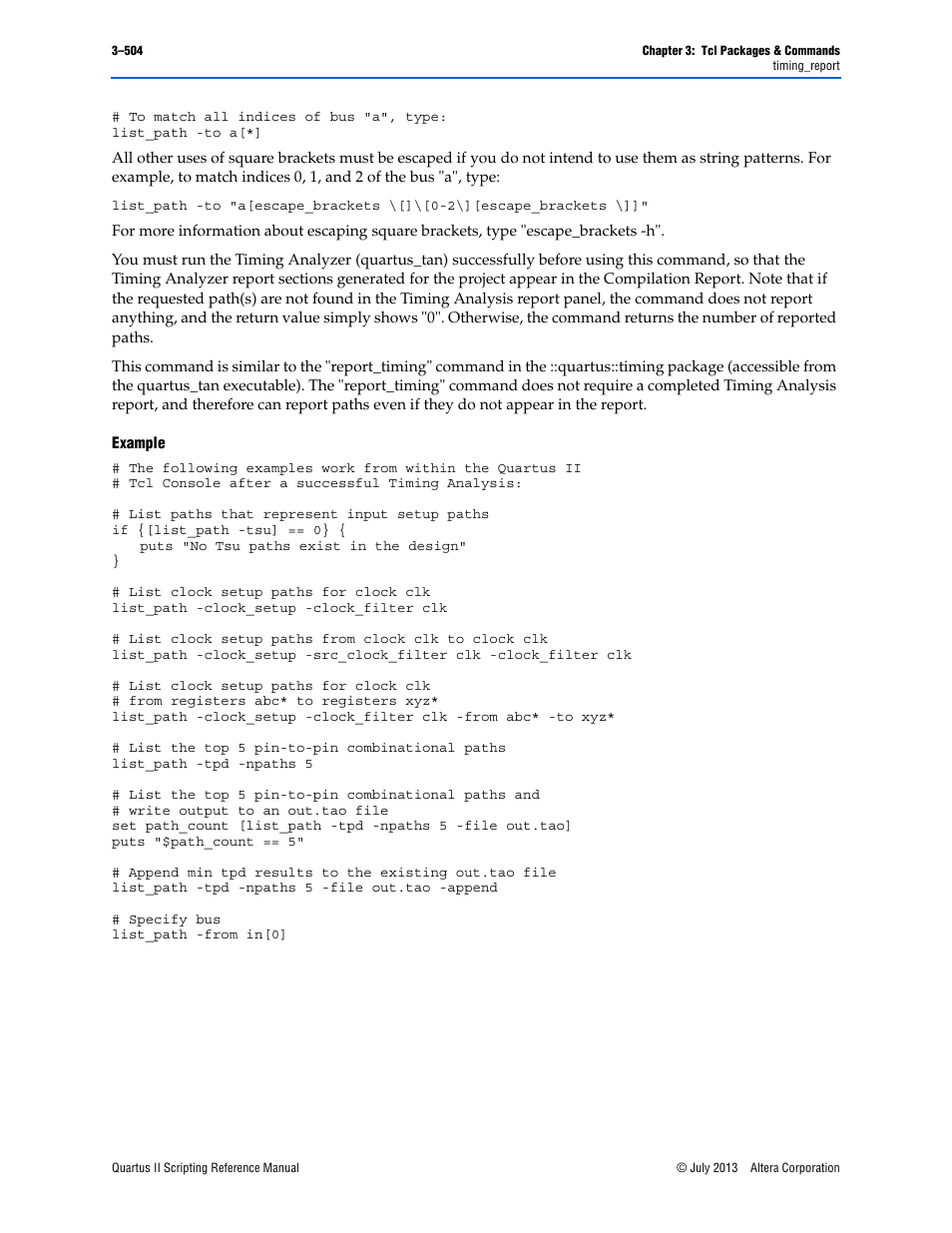 Example | Altera Quartus II Scripting User Manual | Page 634 / 634
