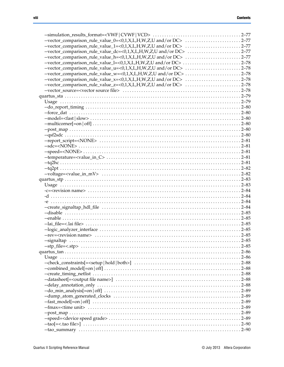 Altera Quartus II Scripting User Manual | Page 8 / 634