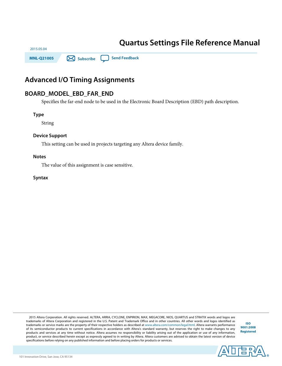 Altera Quartus II Settings File User Manual | 1344 pages