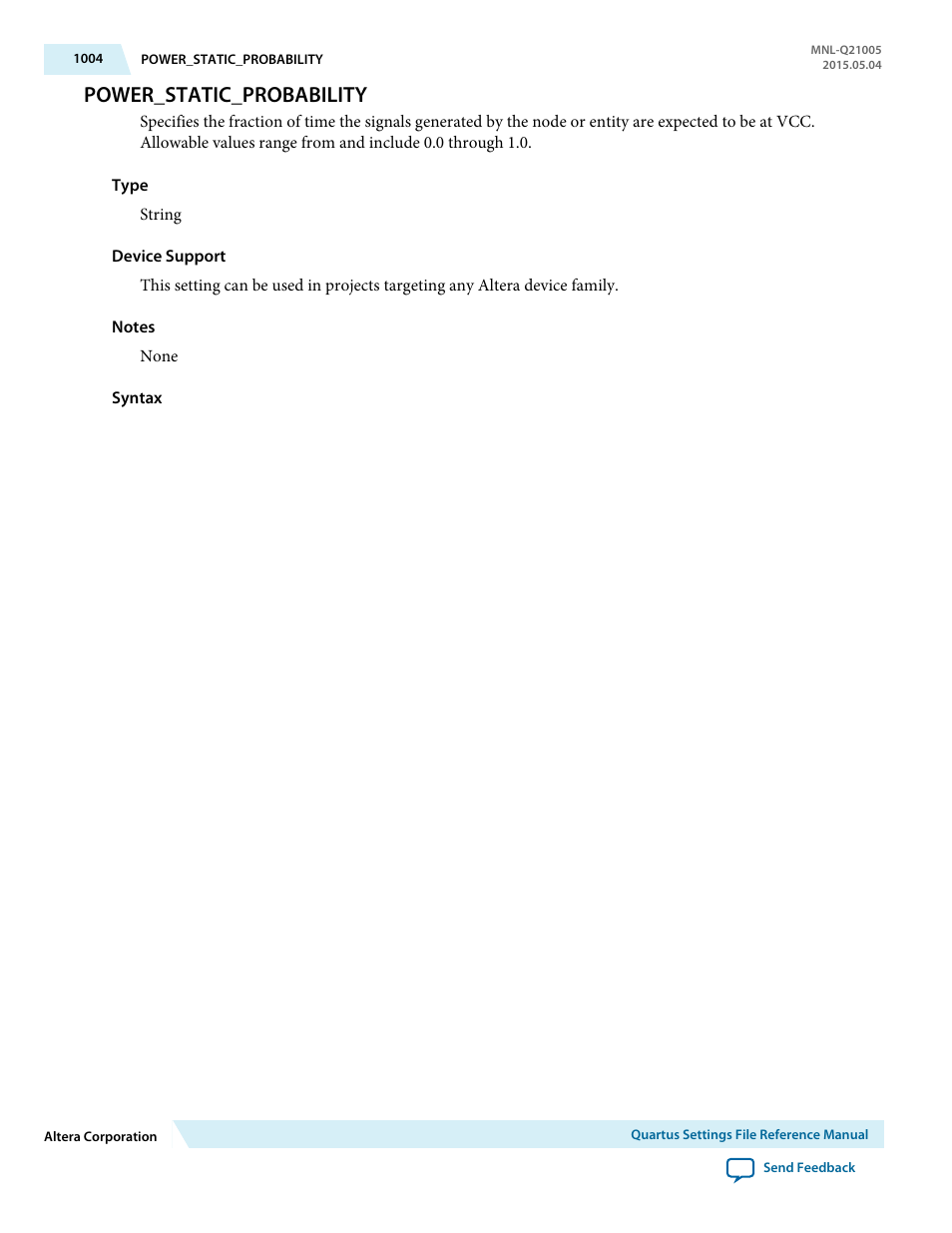 Power_static_probability | Altera Quartus II Settings File User Manual | Page 1004 / 1344