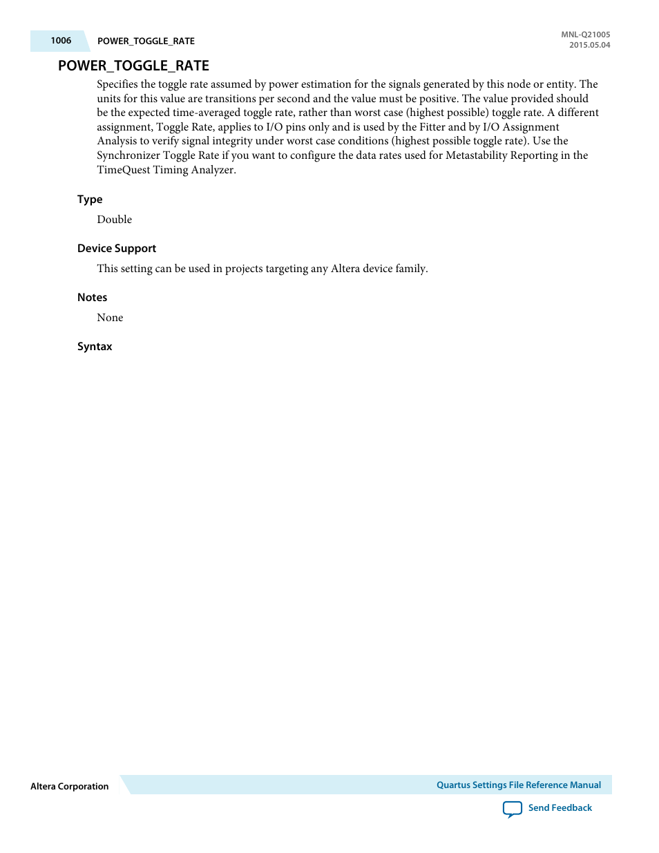 Power_toggle_rate | Altera Quartus II Settings File User Manual | Page 1006 / 1344