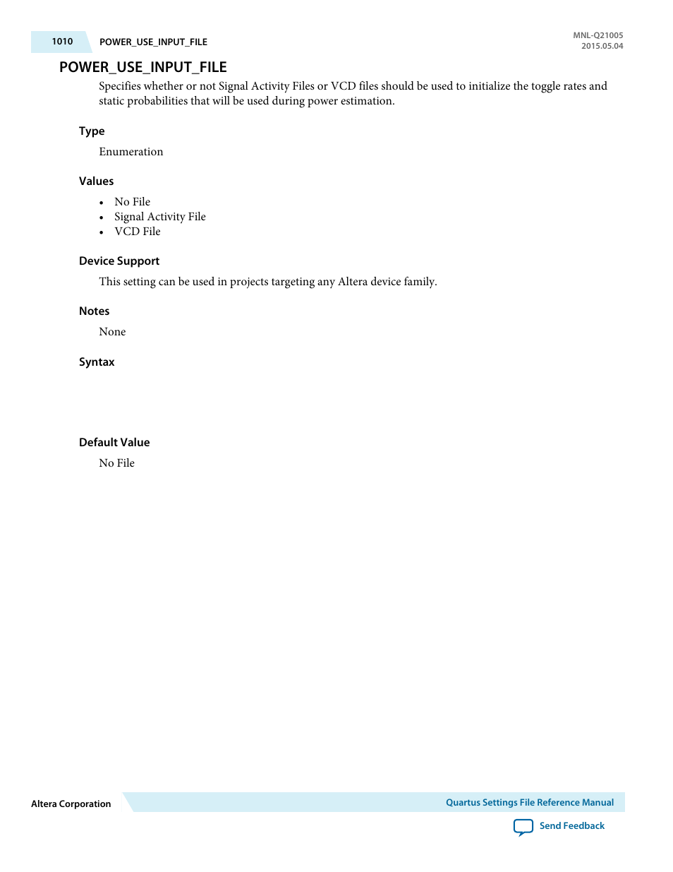 Power_use_input_file | Altera Quartus II Settings File User Manual | Page 1010 / 1344
